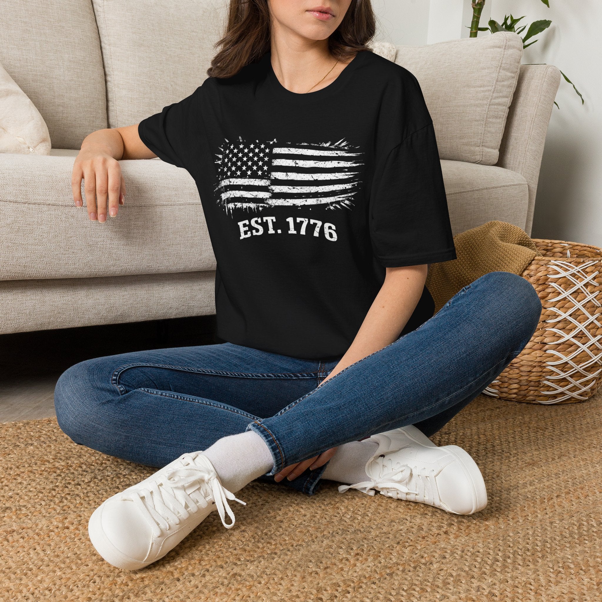 EST. 1776 Distressed American Flag T-Shirt
