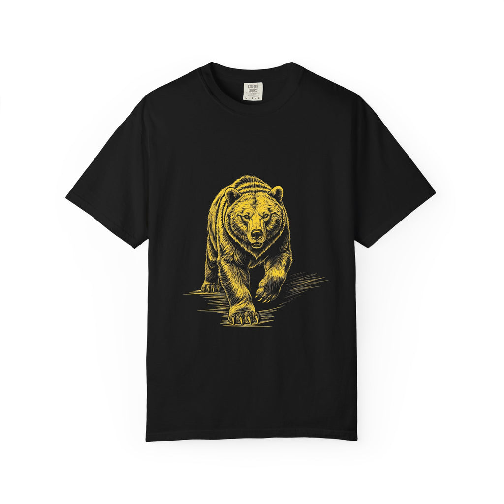 Bear Graphic T-Shirt — Vintage Gold Charging Bear Design