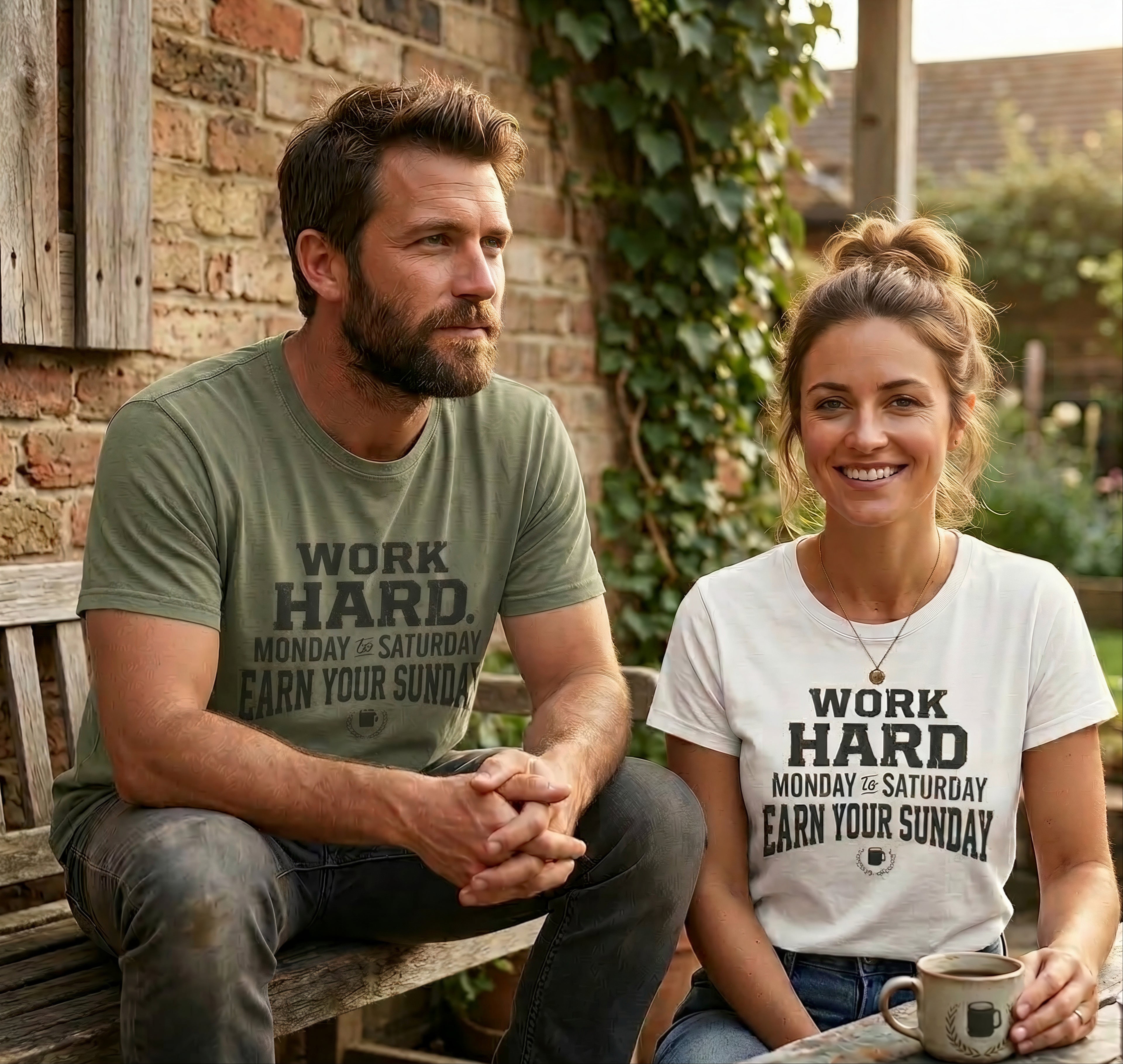 Work Hard Monday to Saturday Earn Your Sunday T-Shirt