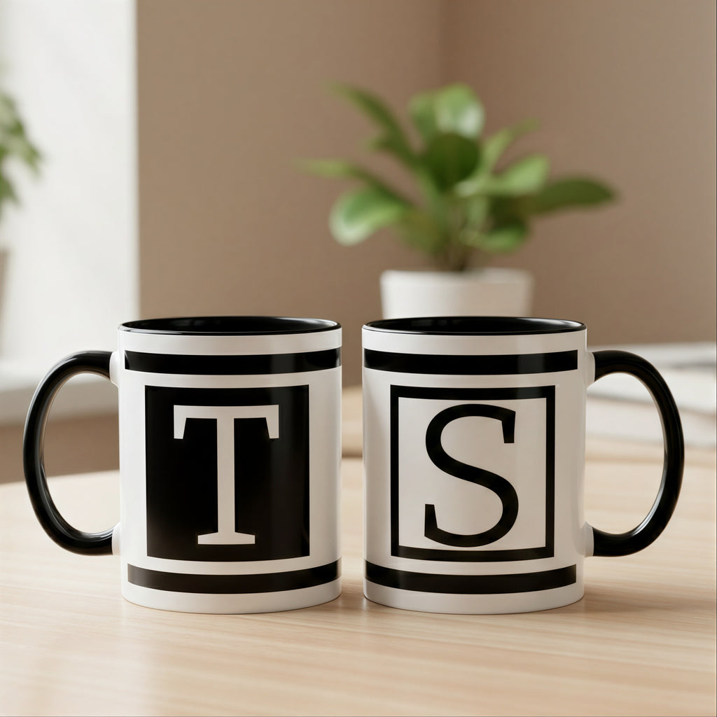 Personalized Monogram Letter Mug | Accent Coffee Mug