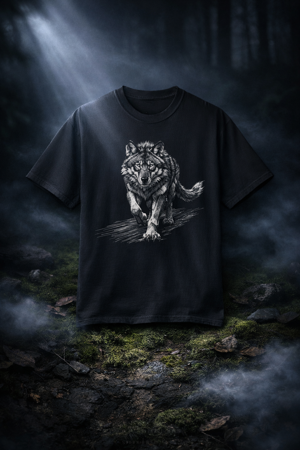 Wolf Graphic Tee — Vintage Running Wolf Illustration T-Shirt