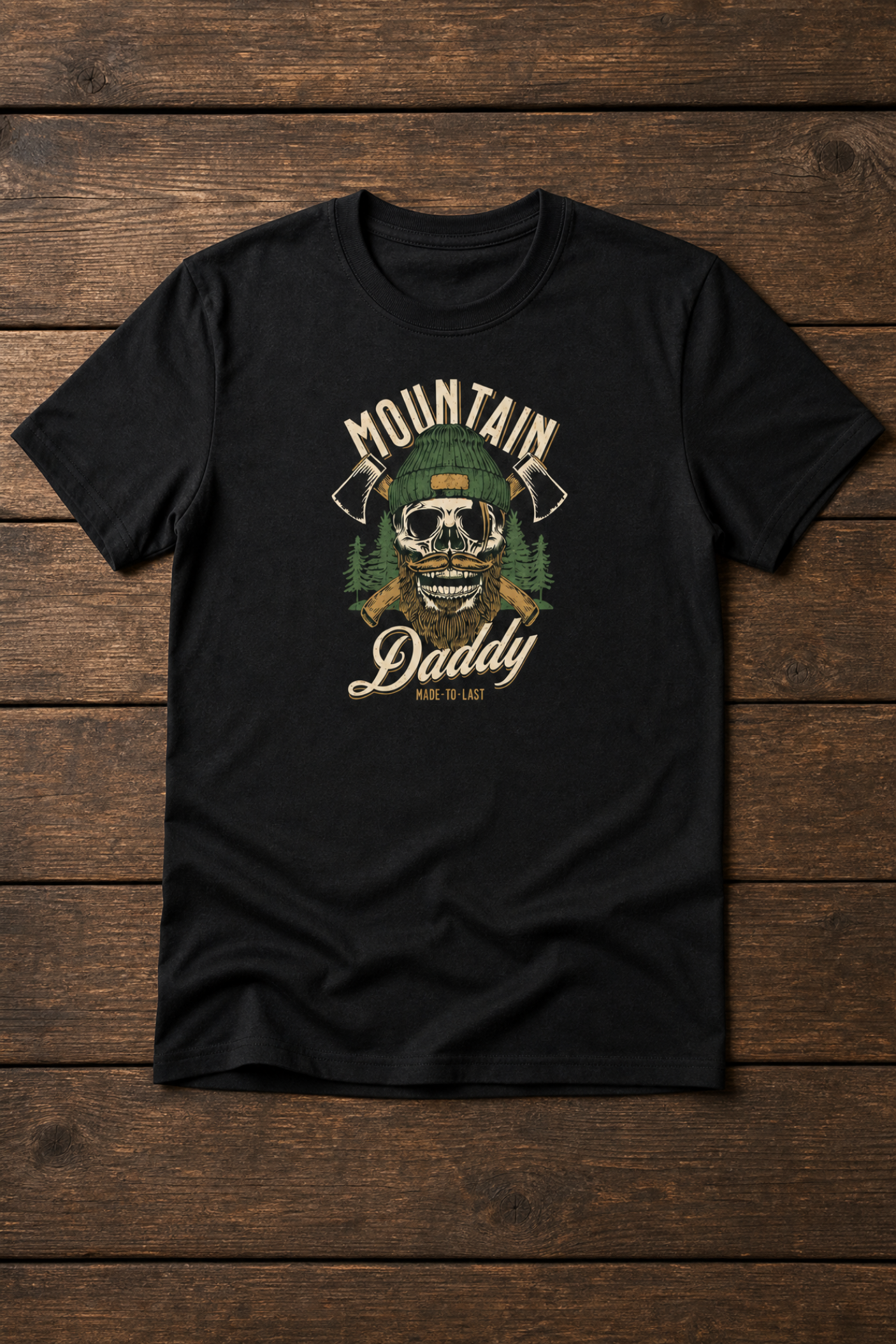 Mountain Daddy T-Shirt — Vintage Skull Hiker Graphic Tee for Outdoor Lovers